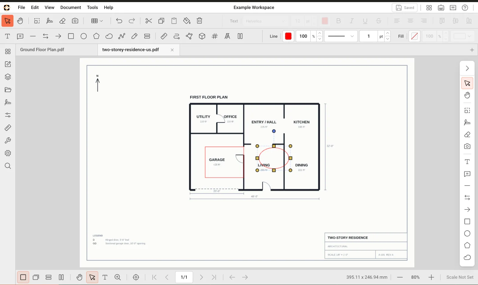 ContractorCounter workspace: Shape markups