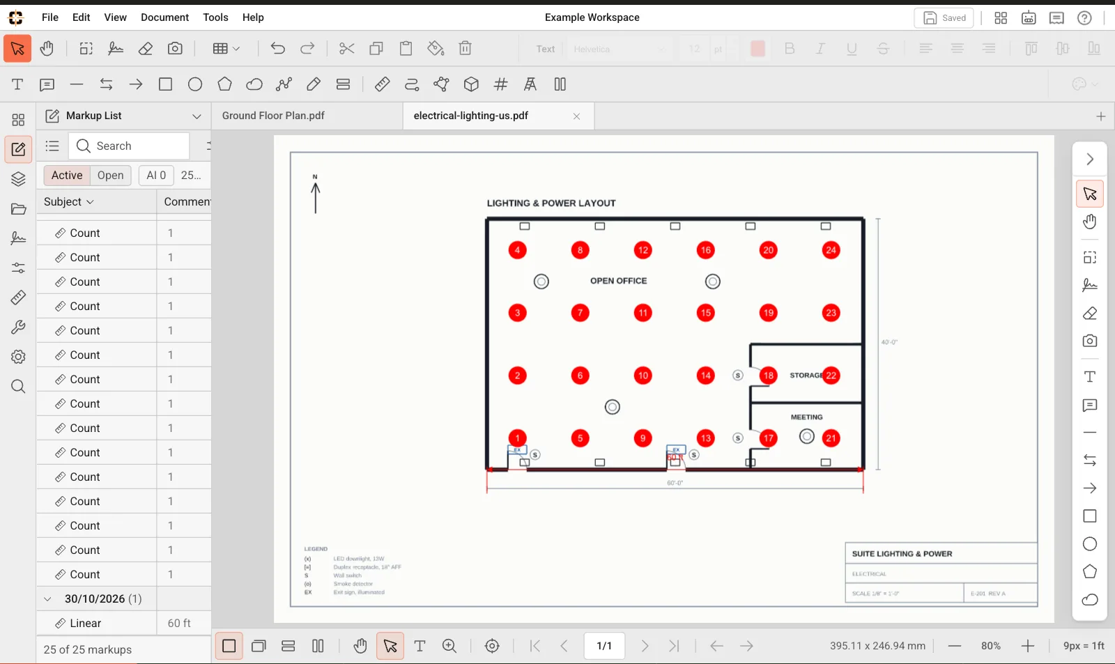 ContractorCounter workspace: Grouped rows