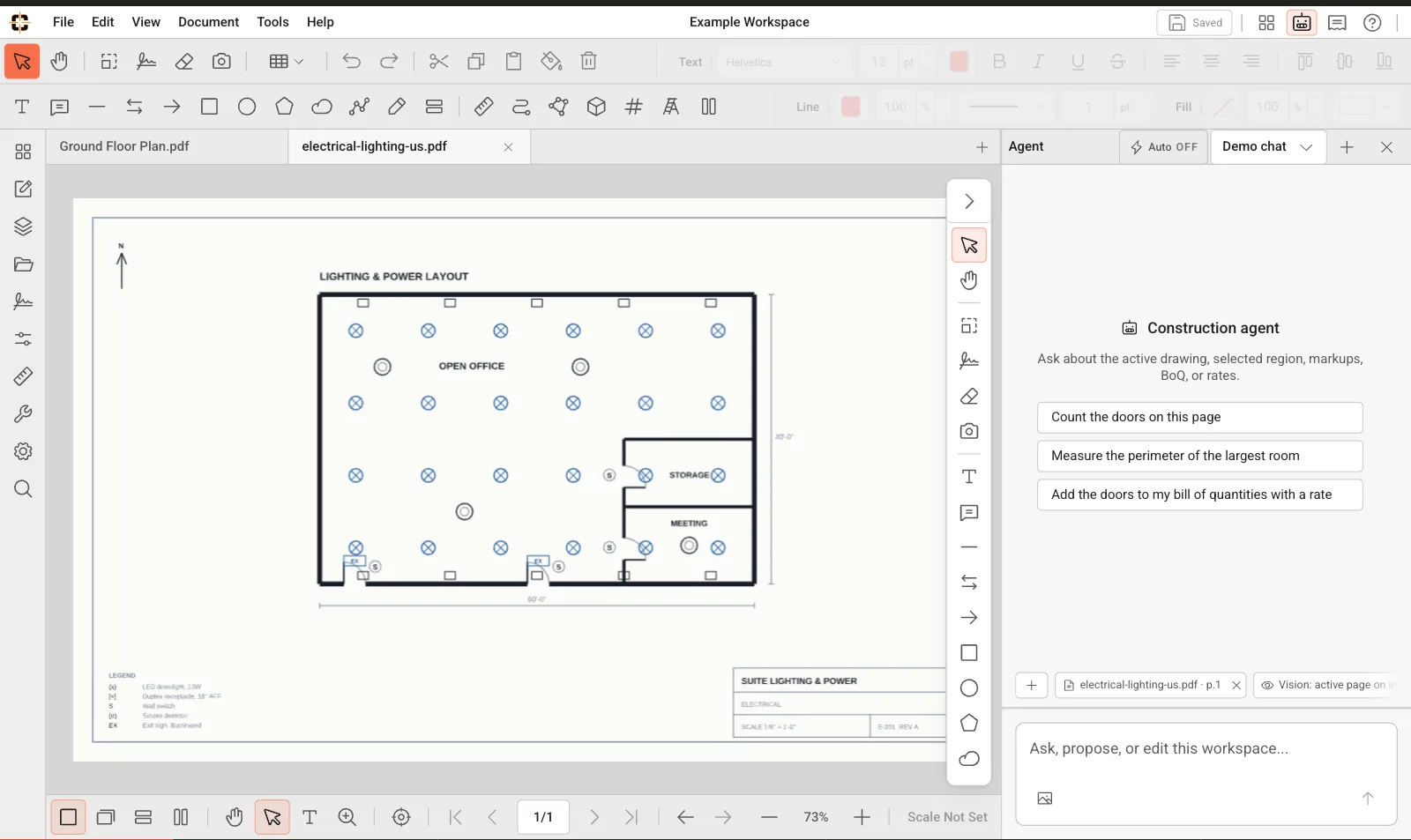 ContractorCounter workspace: AI drawing chat