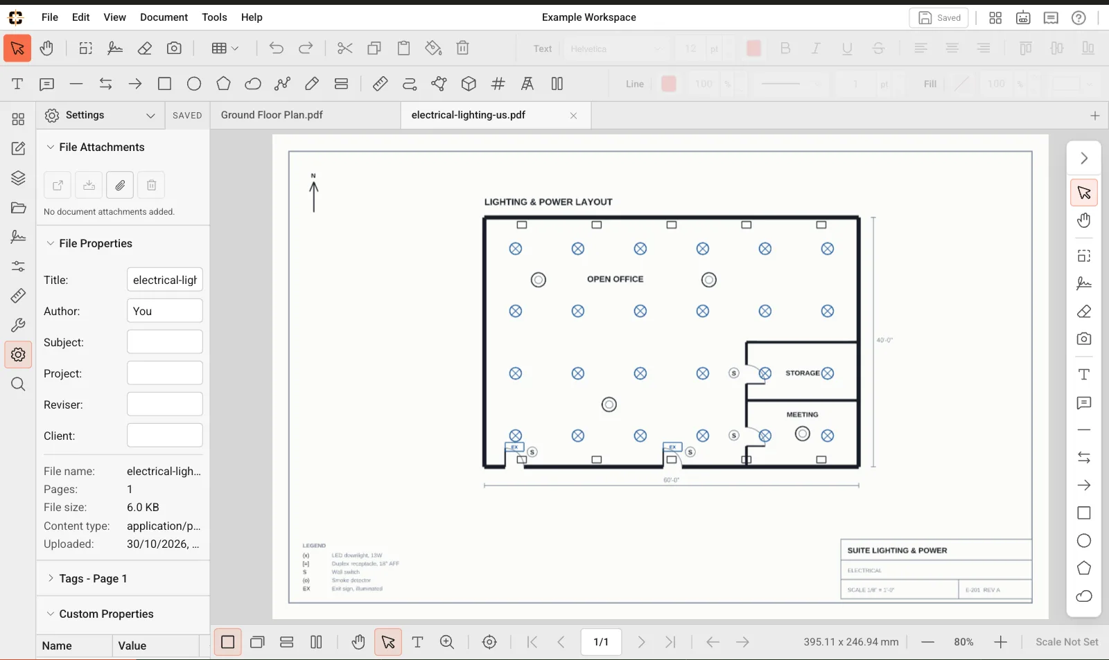 ContractorCounter workspace: Document settings
