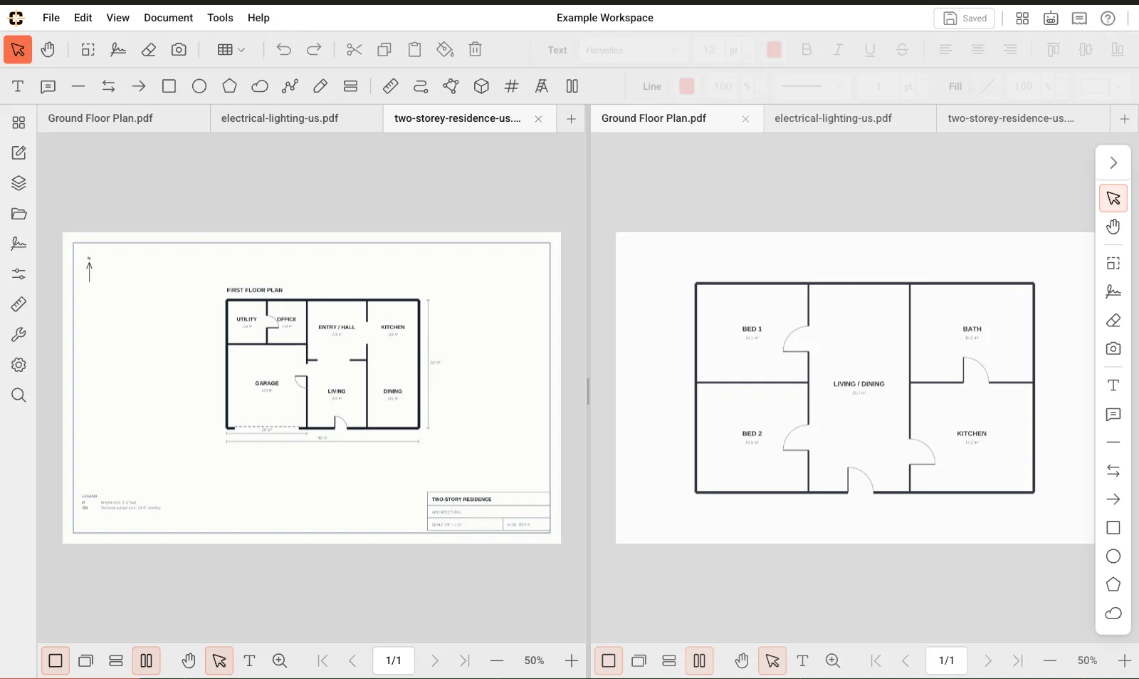 ContractorCounter workspace: Split view