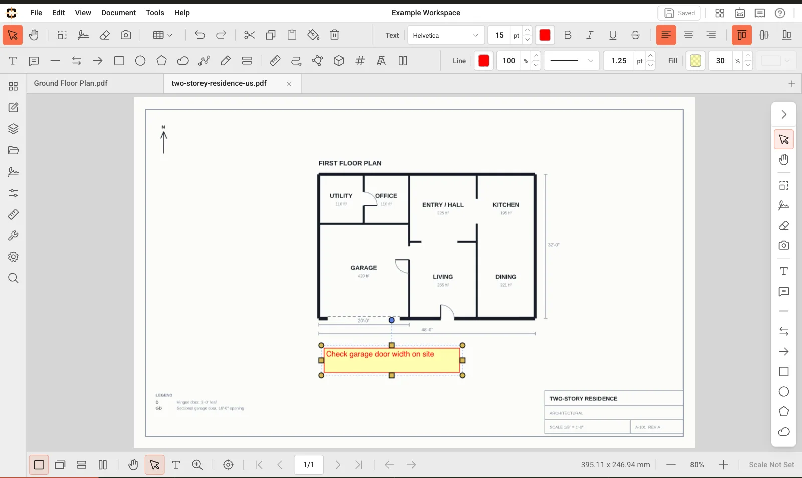 ContractorCounter workspace: Text annotation